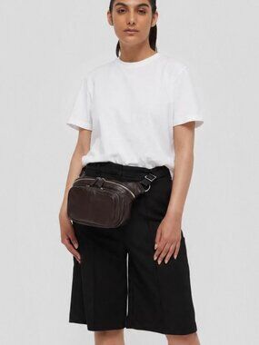 WANT LES ESSENTIELS 100% Leather Testa Belt Bag Crossbody Brown Waist Pack OS